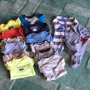 14 pc. Baby boy bundle size 6-9M, onsies